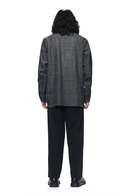 Countrymade Broken Plaid Cotton Denim Shirt 