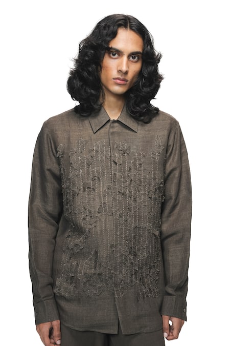 Countrymade Applique Woodland Camo Matka Silk Shirt 