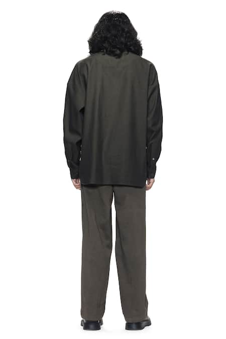 Countrymade Half Placket Work Cotton Denim Men's Shirt 