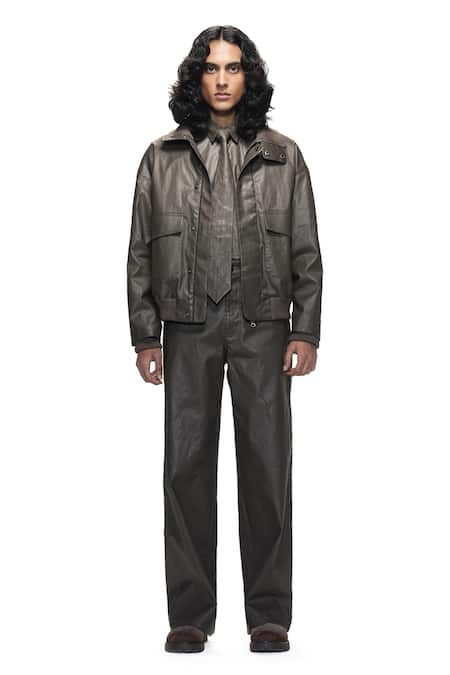 Countrymade Coated Bomber Cotton Denim Jacket 