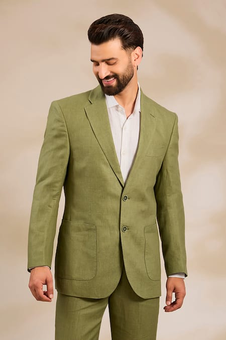 Linen Bloom Pure Linen Solid Blazer 