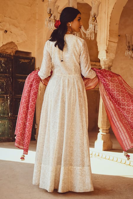 Karaj Jaipur Jashn Printed Anarkali Set 