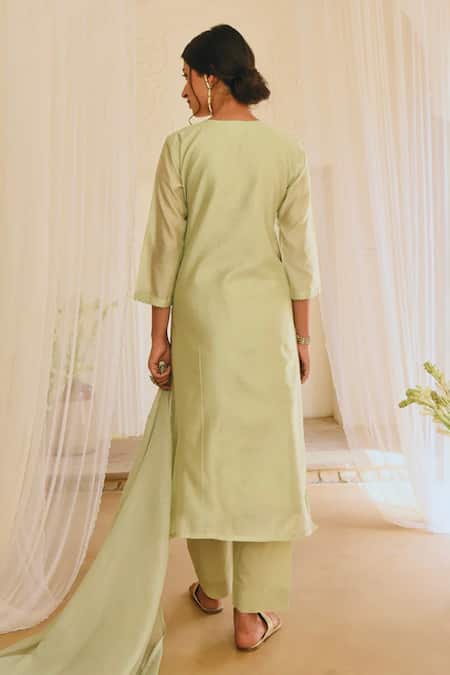 Karaj Jaipur Gota Patti Embroidered Kurta Set 