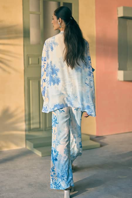 Pankaj & Nidhi Porto Lapis Lattice Printed Tunic & Pant Set 