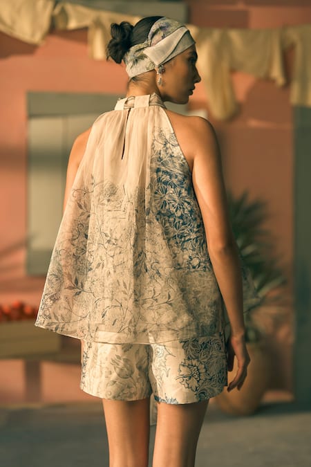 Pankaj & Nidhi Porto Sylvan Printed Top & Shorts Set 