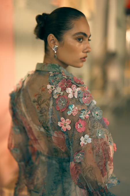 Pankaj & Nidhi Porto Prism Embroidered Jacket & Shorts Set 