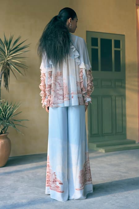 Pankaj & Nidhi Porto Bloom Smocked Top 