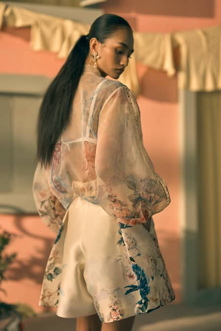 Pankaj & Nidhi Porto Honeyed Haze Zip-Up Jacket 