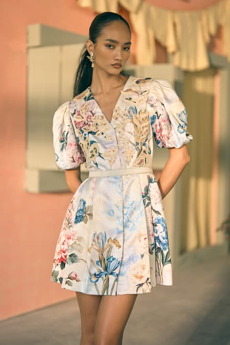 Pankaj & Nidhi Blooming Print Dress 