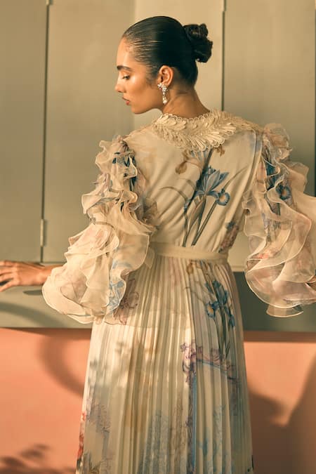 Pankaj & Nidhi Landscape Print Dress 