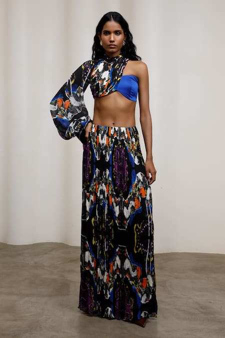 Advait Noa One Shoulder Top & Skirt Set 
