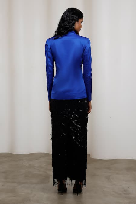 Advait Ruri V Neck Blazer Skirt Set 