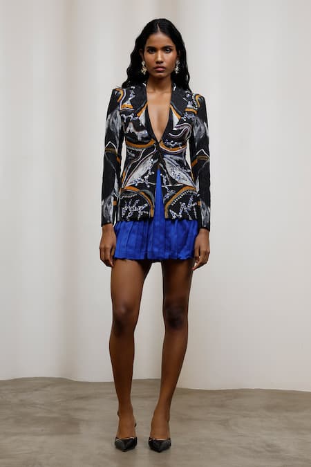 Advait Iro Embroidered Blazer Skirt Set 