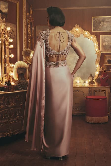 Roqa Rose Pre-Draped Saree & Blouse Set 