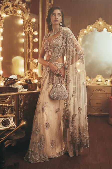 Roqa Evelyn Net Embroidered Saree & Blouse Set 