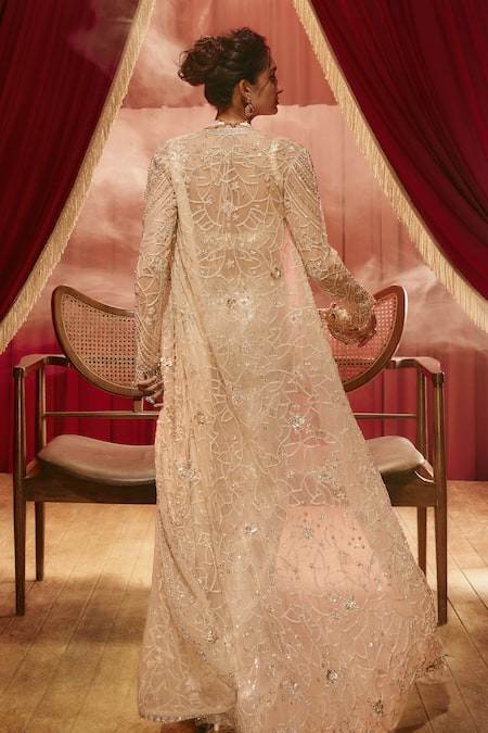 Roqa Laura Sequinned Net Saree Set 