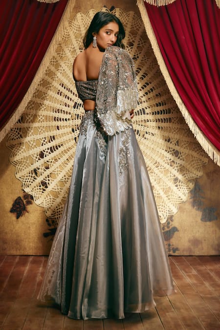 Roqa Hazel Shimmer Organza Gown & Cape Set 