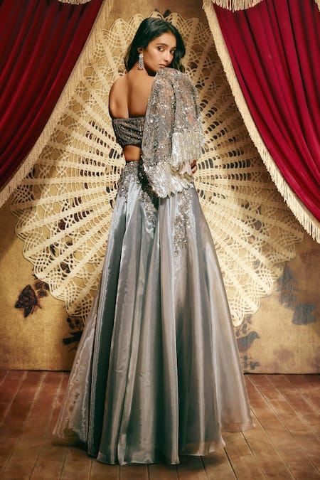 Roqa Haze Embellished Shimmer Organza Gown 