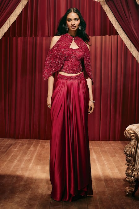 Roqa Betsy Embroidered Cape & Skirt Set 