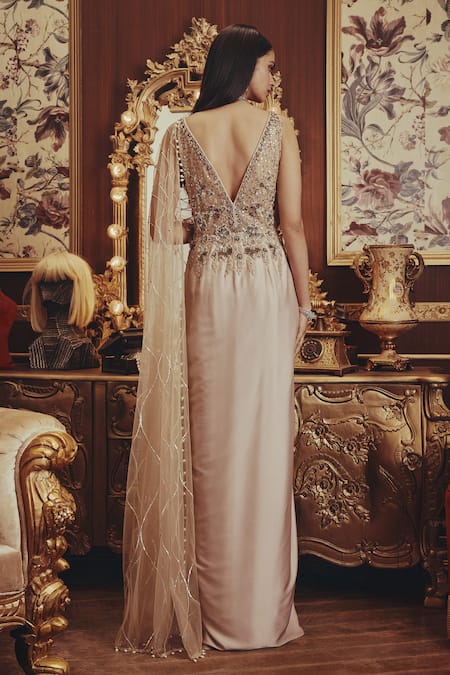 Roqa Jane Embellished Pleated Gown 