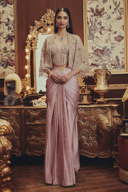 Roqa Cosmic Net & Modal Satin Skirt Set 