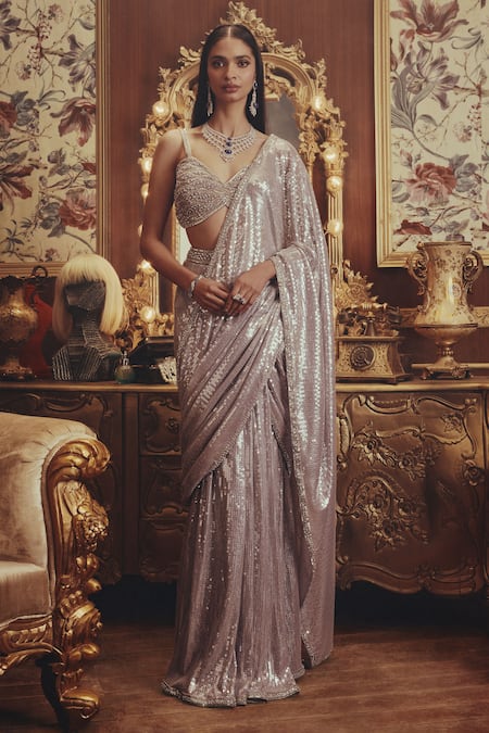 Roqa Adaara Sequinned Saree & Blouse Set 
