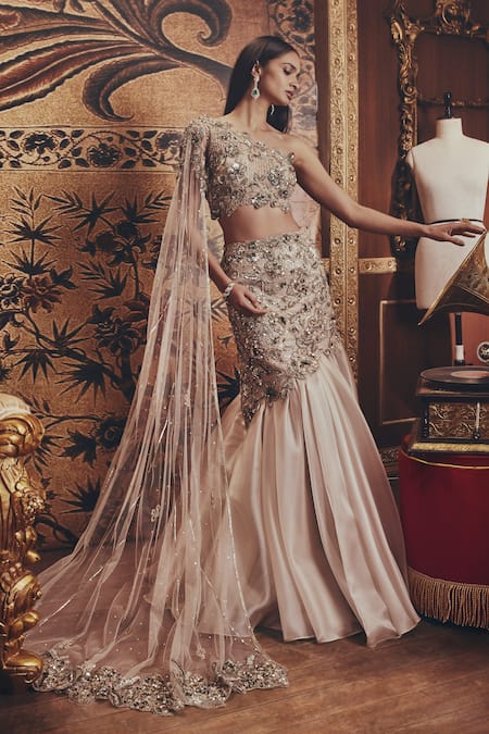 Roqa Constance Shimmer Organza Lehenga Set 