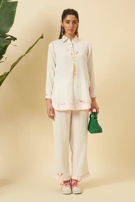 Nikasha Ivory Apple Cut Shirt Top 