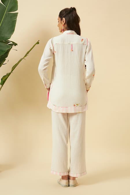 Nikasha Ivory Apple Cut Shirt Top 