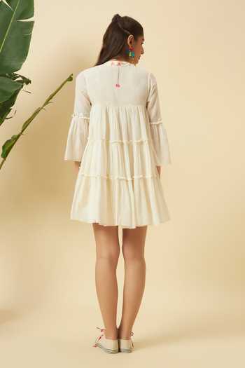 Nikasha Ivory Mini Tiered Dress 