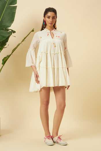 Nikasha Ivory Mini Tiered Dress 