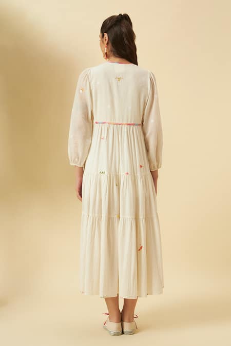 Nikasha Ivory Tiered Maxi Dress 
