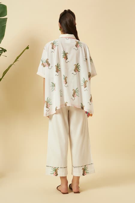 Nikasha Cheetah Print Kaftan Top With Pant 