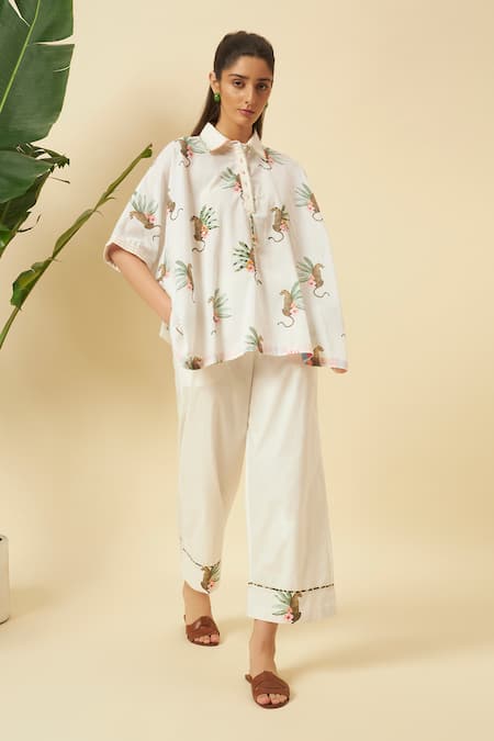 Nikasha Cheetah Print Kaftan Top With Pant 