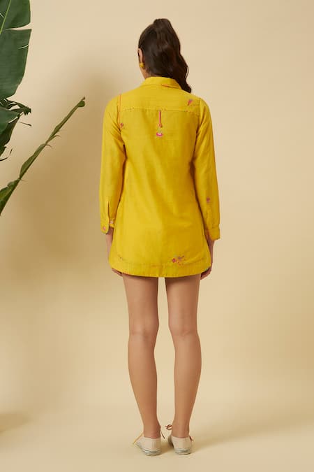 Nikasha Yellow Apple Cut Shirt Top 