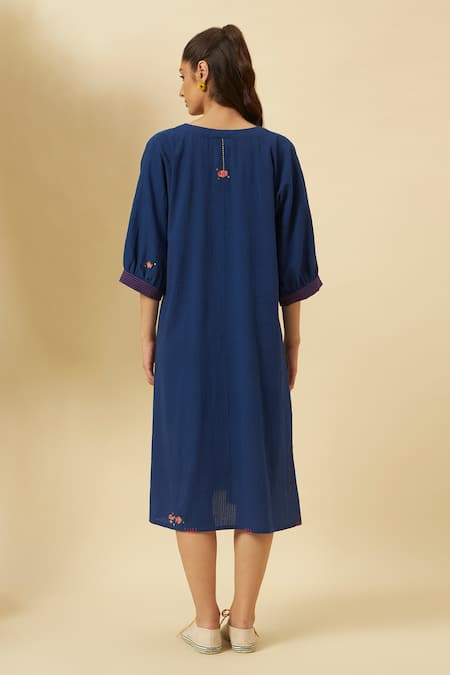 Nikasha Indigo Midi Straight Dress 
