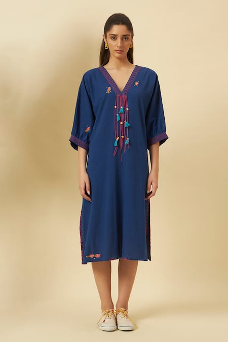Nikasha Indigo Midi Straight Dress 