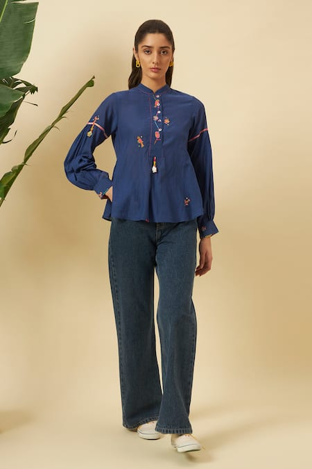 Nikasha Indigo Cotton Shirt 