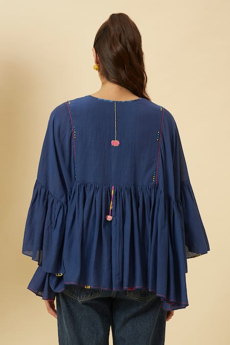 Nikasha Indigo Tiered Top 