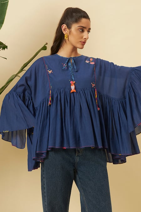 Nikasha Indigo Tiered Top 