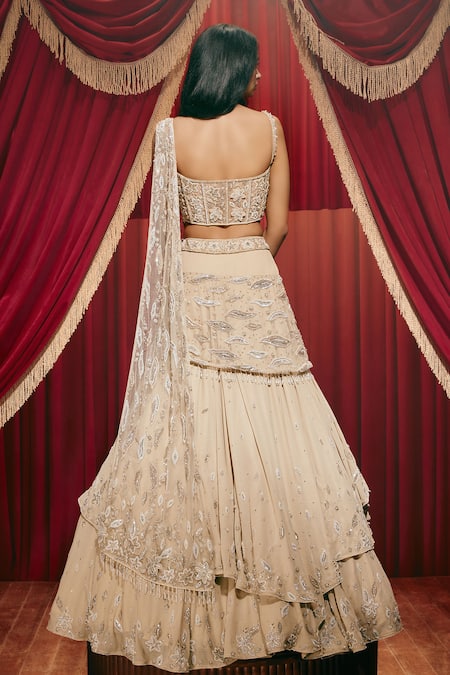 Roqa Lizzie Shimmer Layered Lehenga Set 