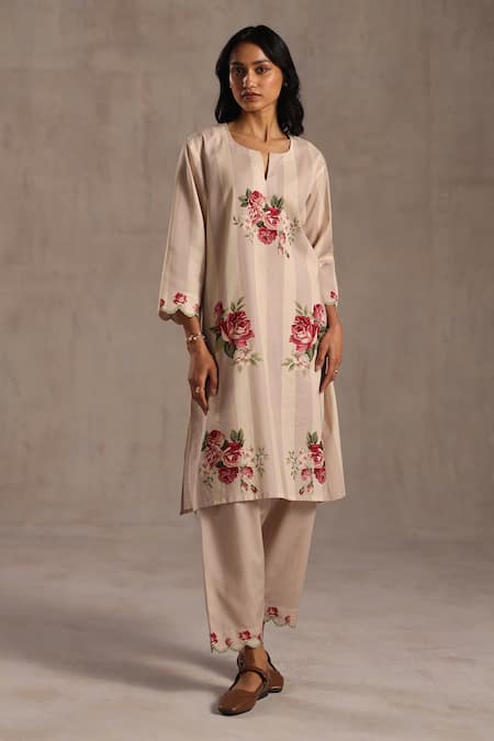 Roza Stella Rose Print Kurta & Pant Set 
