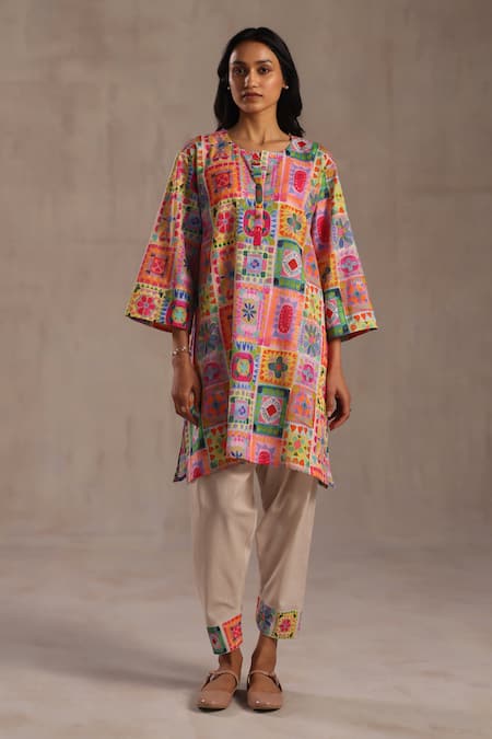 Roza Isabella Patchwork Print Kurta & Pant Set 