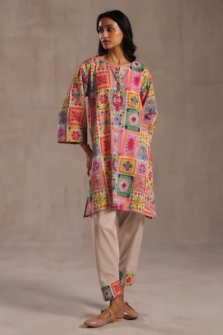 Roza Isabella Patchwork Print Kurta & Pant Set 