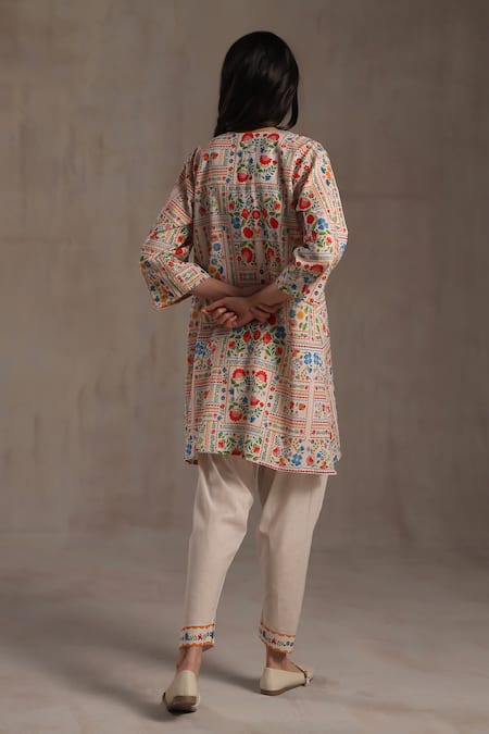 Roza Jezebel Geometric Print Kurta & Pant Set 