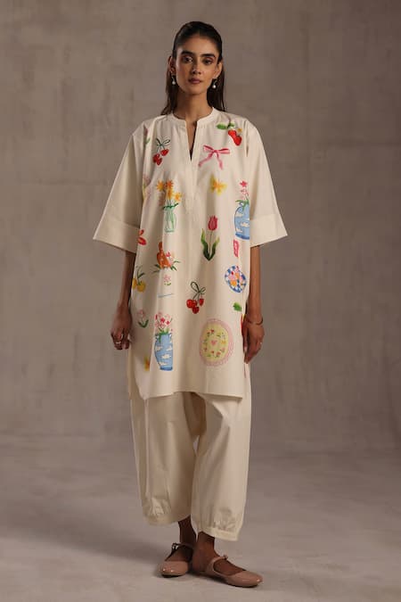 Roza Georgina Abstract Print Kurta & Pant Set 