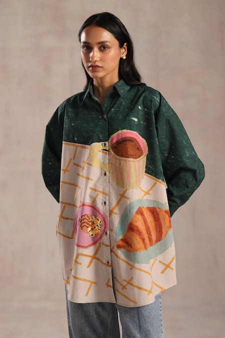 Roza Croissant Print Shirt 