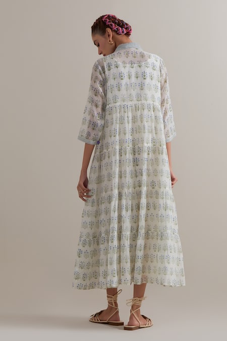 Upavita Printed Silk Chanderi Kurta & Pant Set 