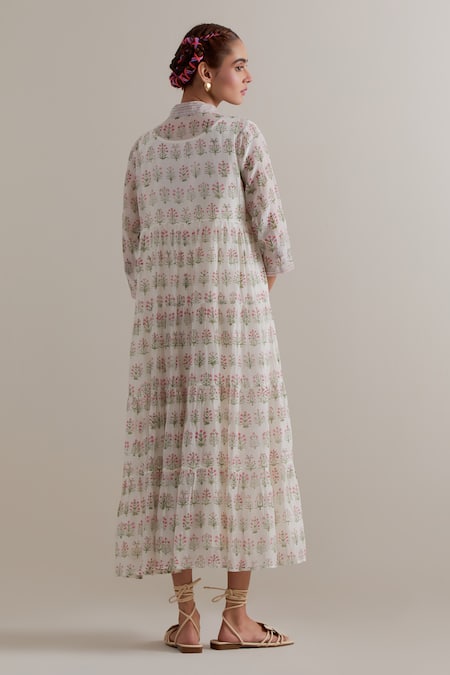 Upavita Printed Silk Chanderi Kurta Set 