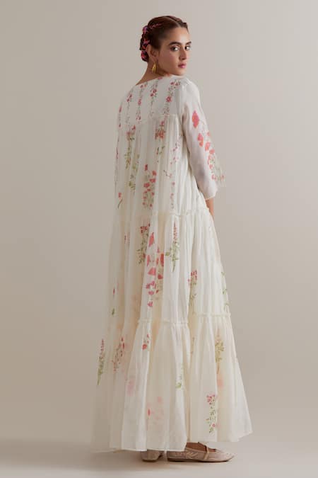 Upavita Printed Silk Chanderi Kurta Set 